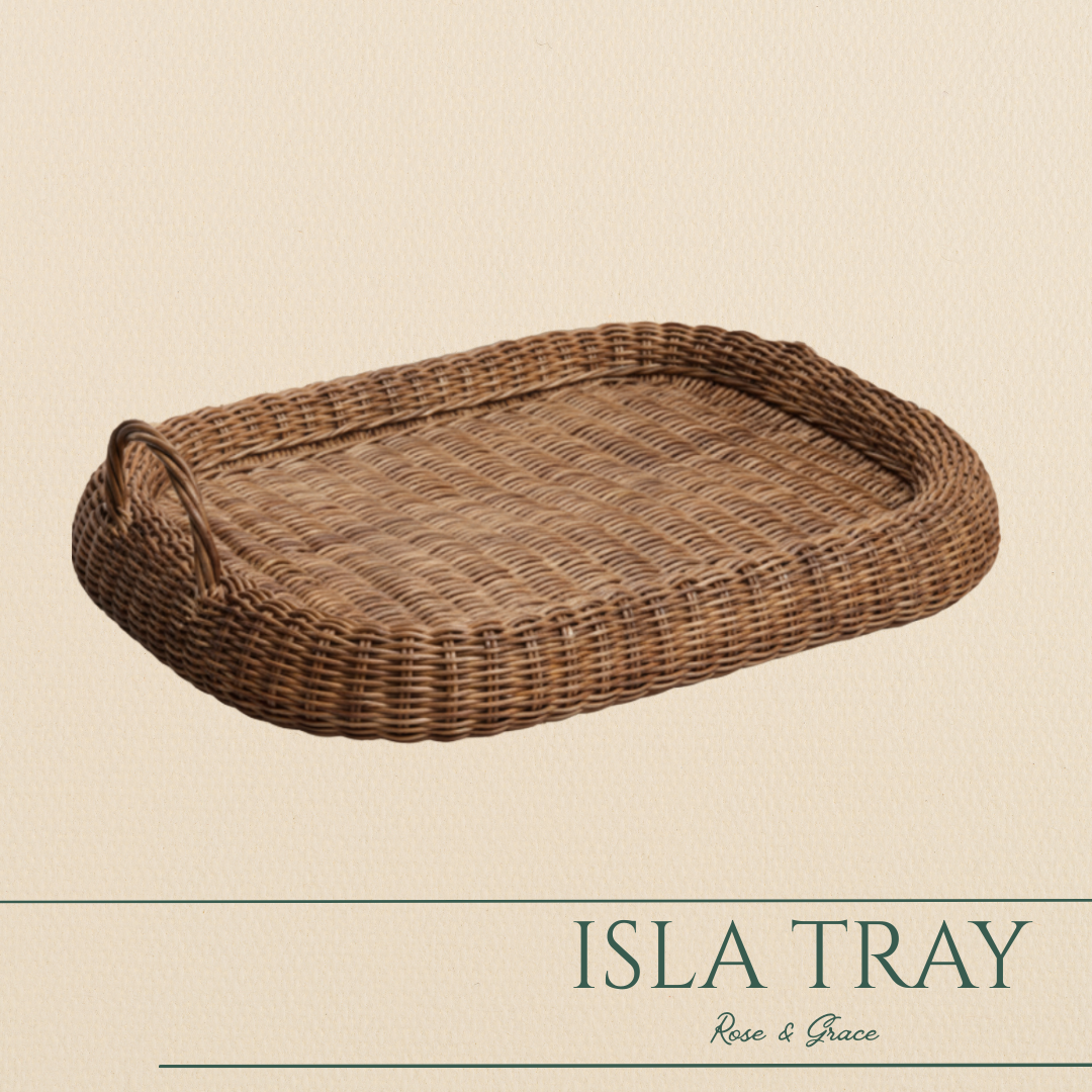 The Isla Collection- Isla Rattan Tray